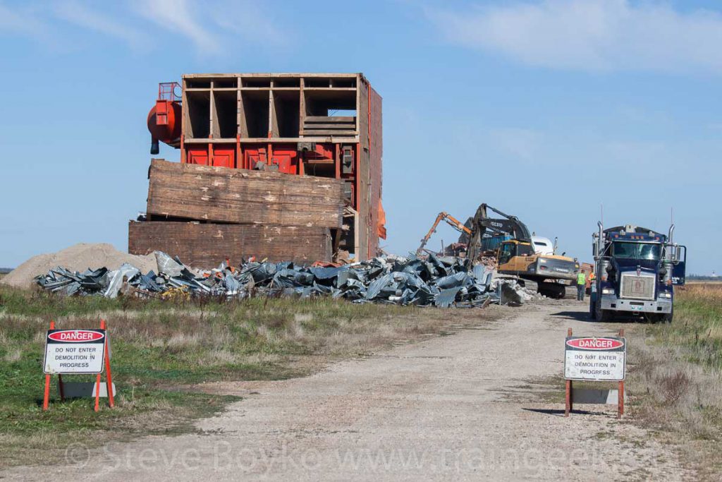 Demolition of the Carey grain elevator