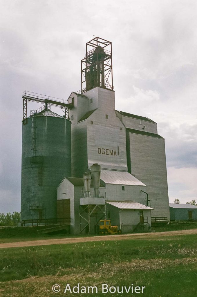 Ogema, SK grain elevator, May 2017. Contributed by Adam Bouvier.