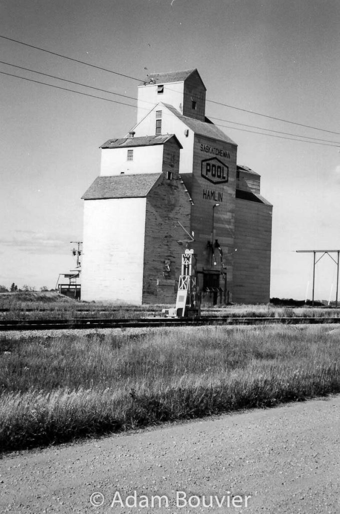 The grain elevator in Hamlin, SK, Sept. 2003. Contributed by Adam Bouvier.