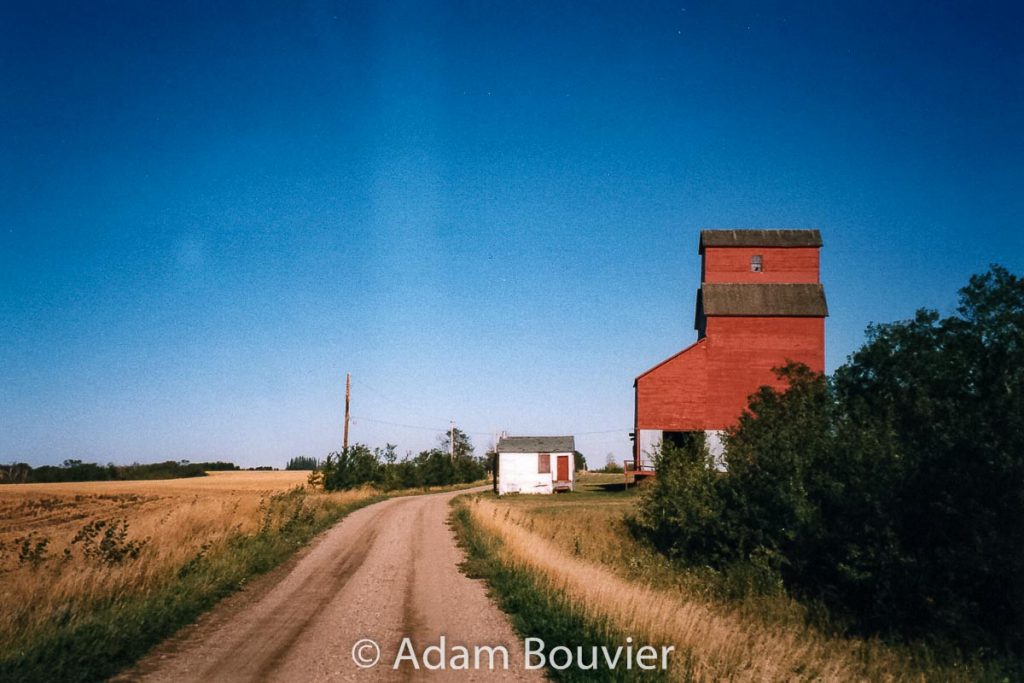 Grain elevator in Prongua, SK, August 2002. Contributed by Adam Bouvier.