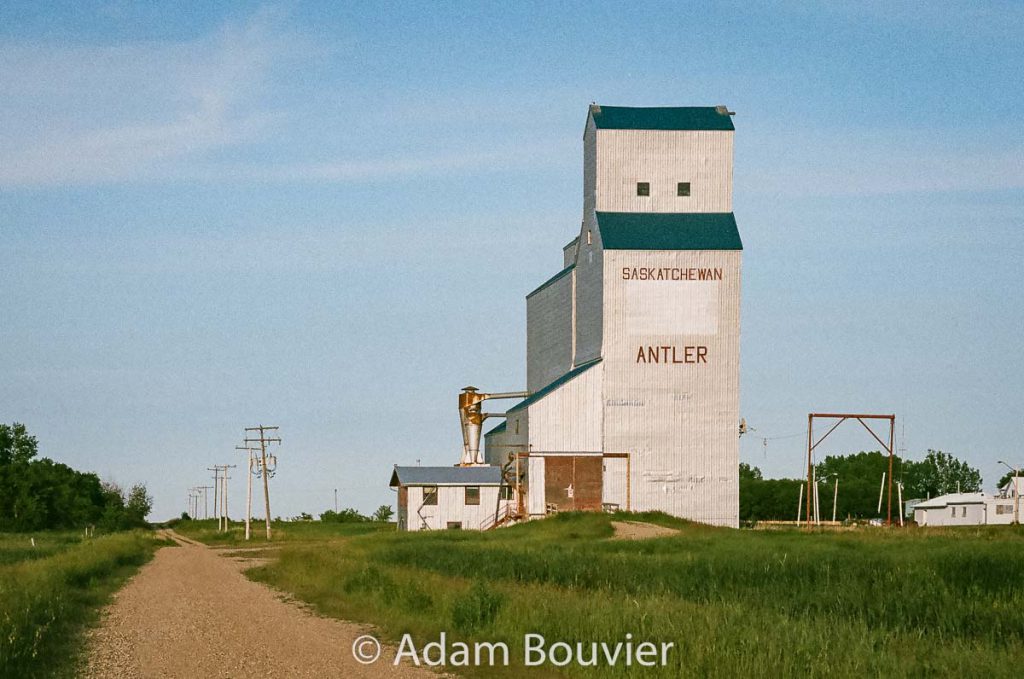 Antler, SK grain elevator, June 2017. Contributed by Adam Bouvier.