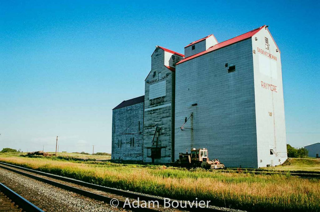 A grain elevator in Raymore, SK, 2017. Contributed by Adam Bouvier.