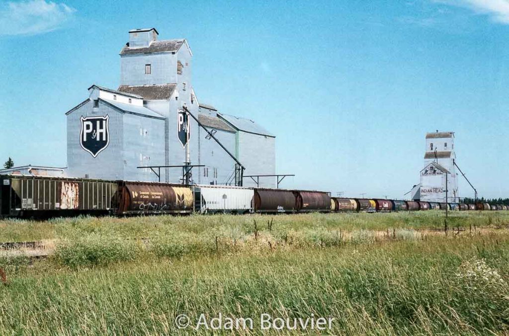 Indian Head, SK grain elevators, August 2005. Contributed by Adam Bouvier.