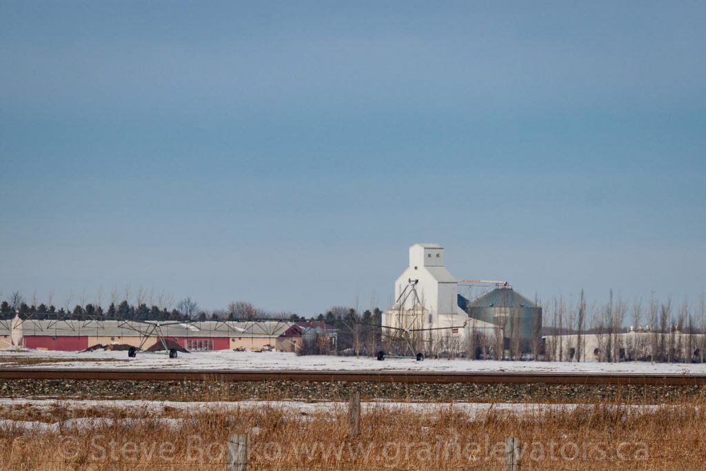 The grain elevator at the Sommerfeld Colony in Manitoba. December 2017.