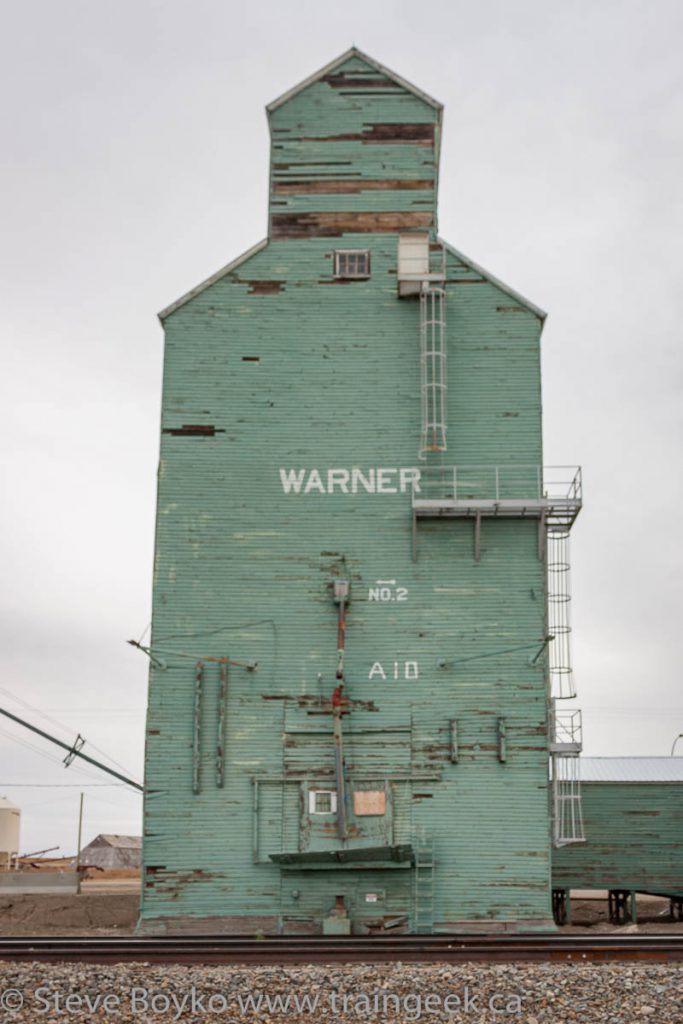 Warner grain elevator, demolished November 2014