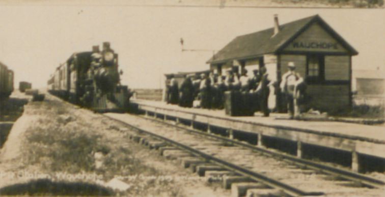 Wauchope, SK train station, 1909.