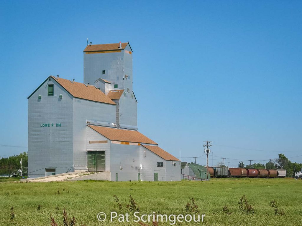 Lowe Farm, MB grain elevator, July 2005. Contributed by Pat Scrimgeour.