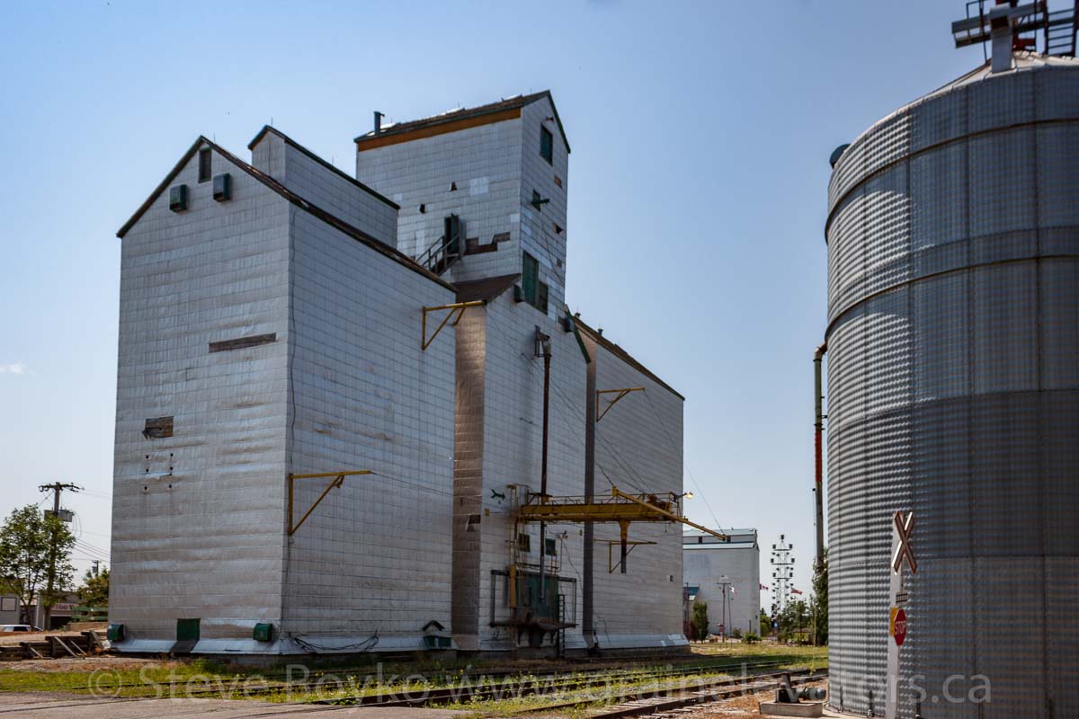 Former Manitoba Pool "A" grain elevator in Boissevain, MB, Aug 2014. Contributed by Steve Boyko.