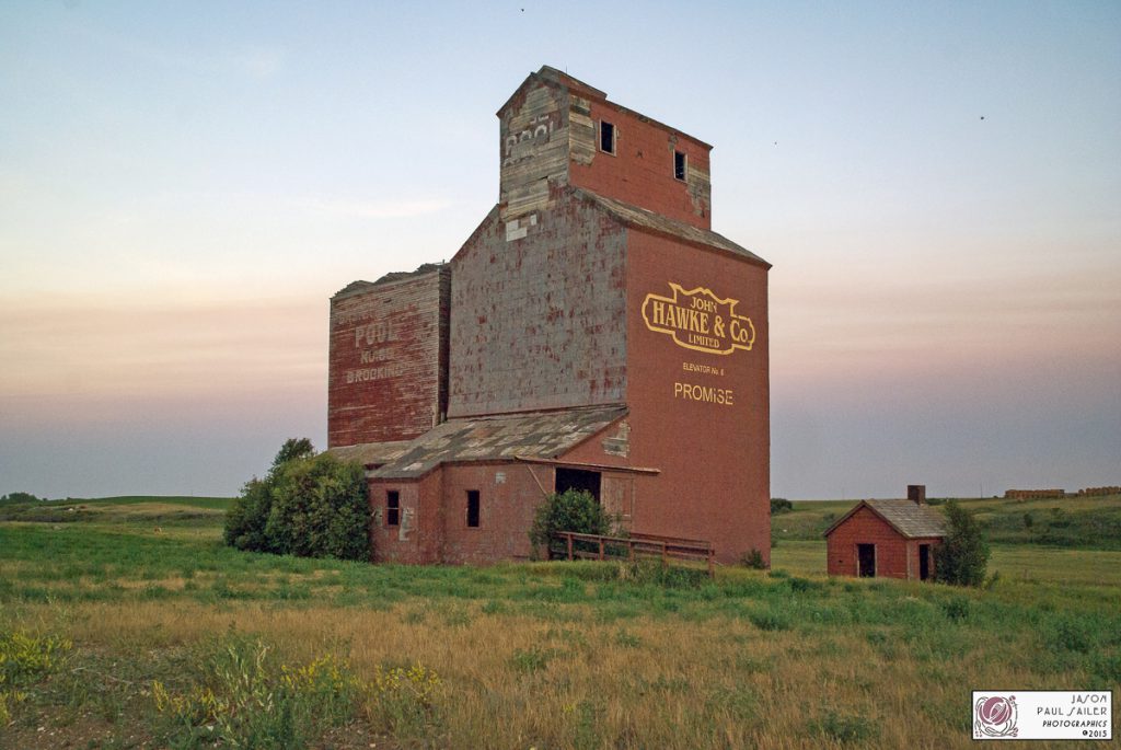 Brooking, SK grain elevator, July 2015. Contributed by Jason Paul Sailer.