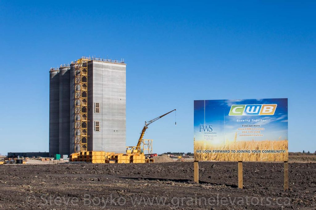 CWB grain elevator under construction at Bloom, MB, Oct 2014. Contributed by Steve Boyko.