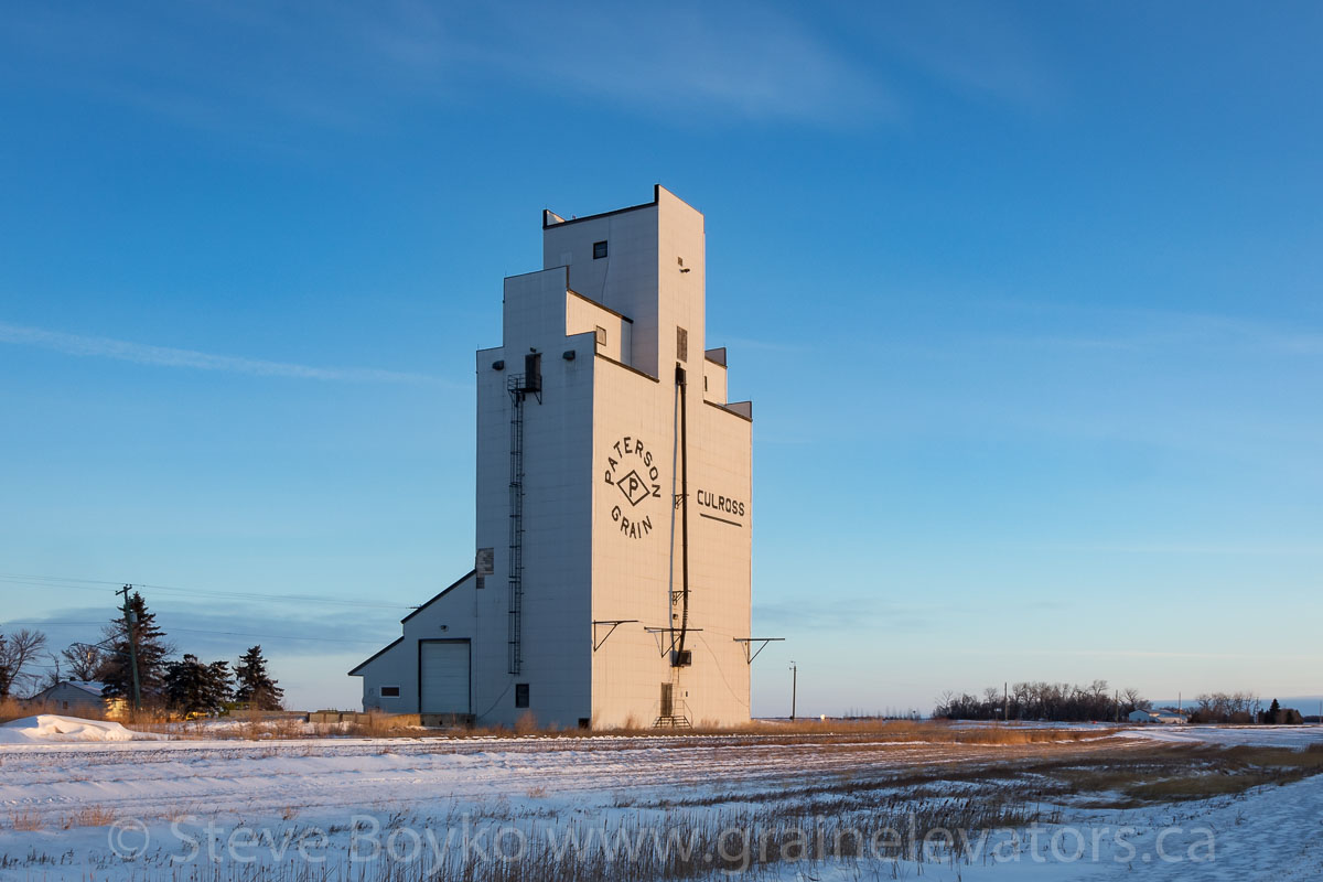 Grain elevator in Culross, MB, Jan 2018. Contributed by Steve Boyko.