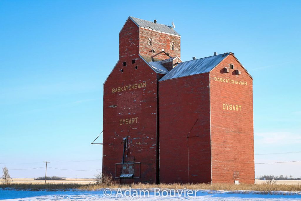 The Dysart, SK grain elevator, Jan 2018. Contributed by Adam Bouvier.