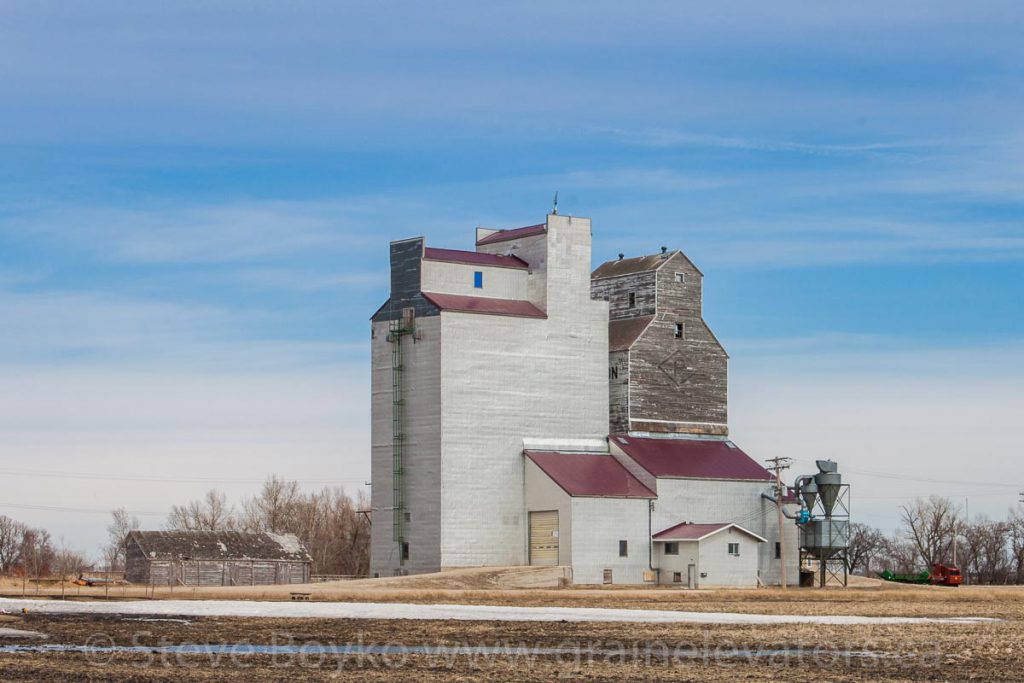 Kane, MB grain elevator, April 2014. Contributed by Steve Boyko.