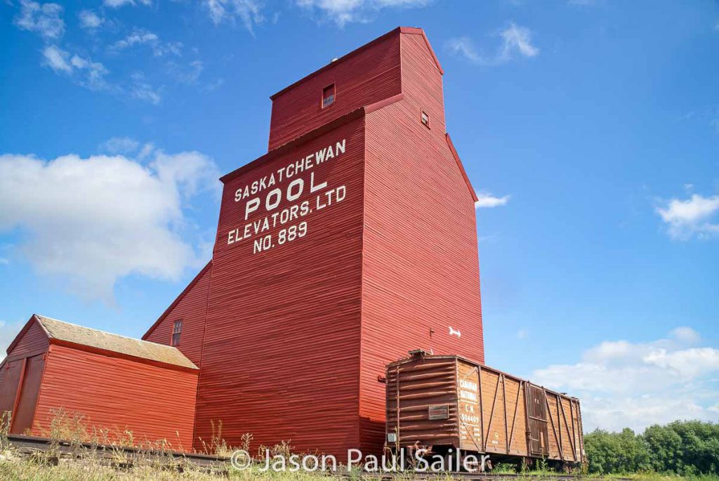 Former Keatley grain elevator in North Battleford, AB, July 2014. Contributed by Jason Paul Sailer.