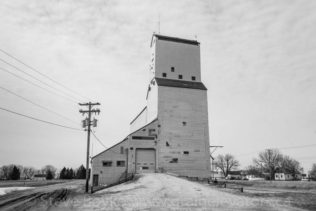 Lowe Farm, MB grain elevator, April 2014. Contributed by Steve Boyko.