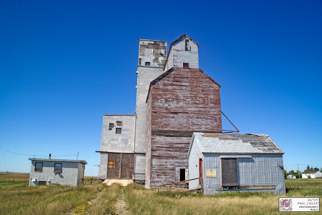 The grain elevator in Parry, SK, Sept 2014. Contributed by Jason Paul Sailer.