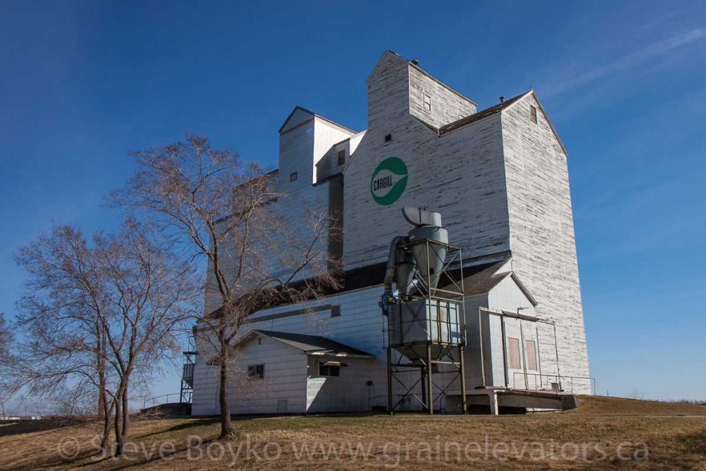 Ex Cargill grain elevator, in Rivers, MB, April 2016. Contributed by Steve Boyko.