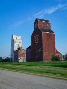 Grain elevators in Weldon, SK. Copyright by BW Bandy.