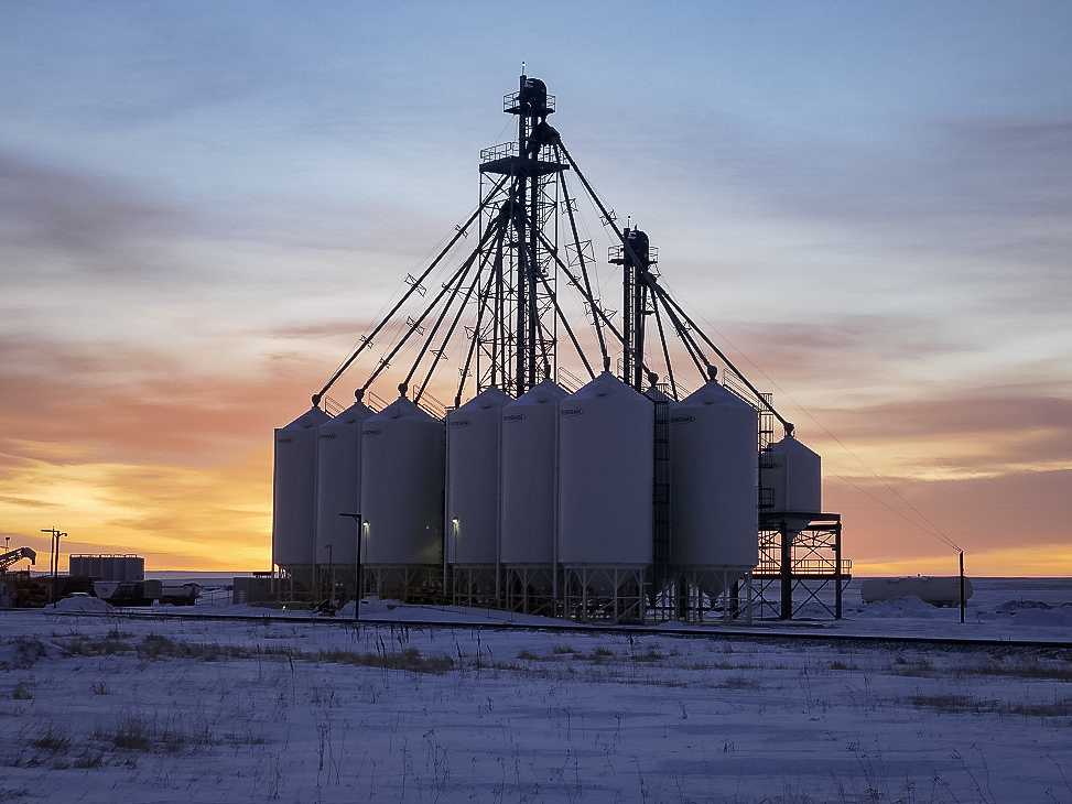 Grain facility at Whitla, AB, Jan 2018. Copyright by Michael Truman.