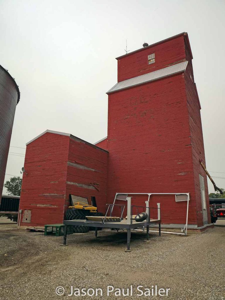 Woodhouse, AB grain elevator, July 2014. Contributed by Jason Paul Sailer.