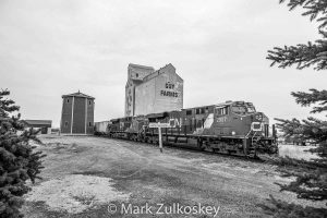 Guy Farms grain elevator in Kenaston, SK. Contributed by Mark Zulkoskey.