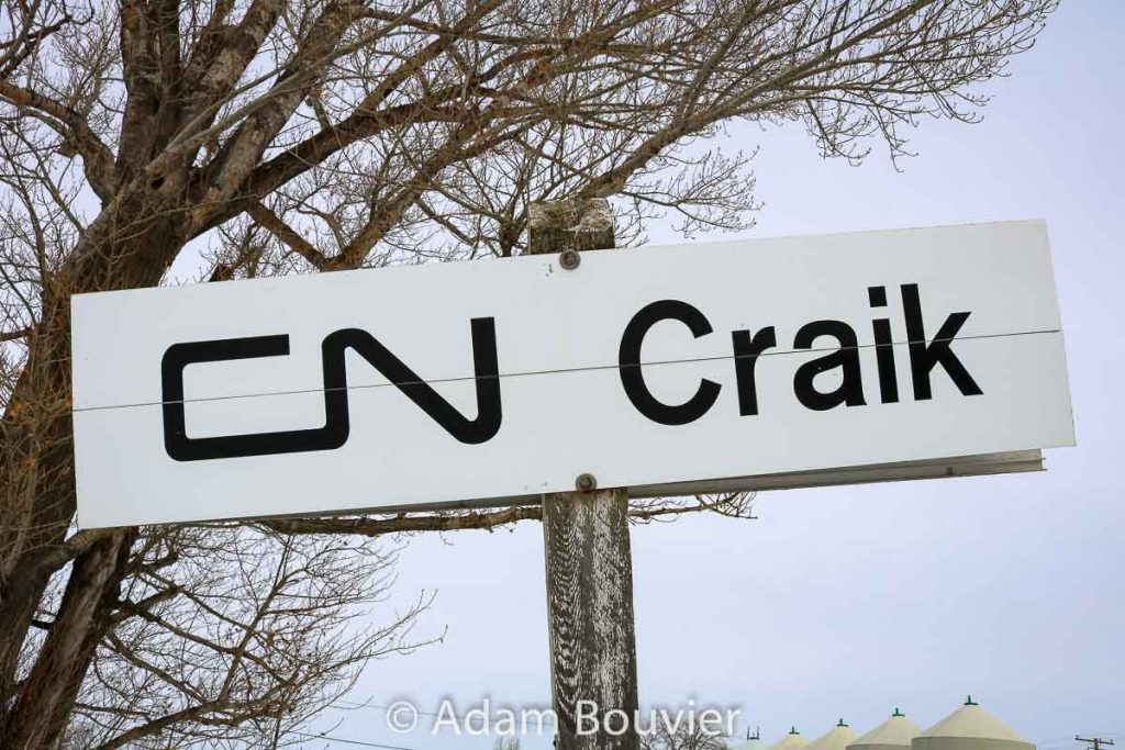 CN Craik sign, Feb 2018. Contributed by Adam Bouvier.