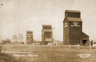 Grain elevators in Trochu, AB.