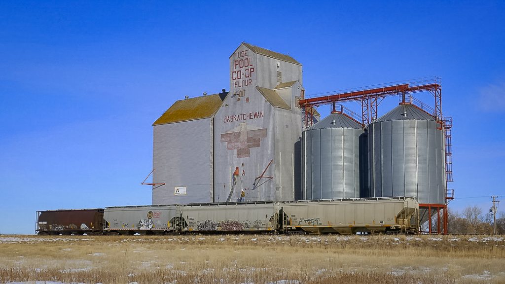 Neville, SK grain elevator, Feb 2018. Copyright by Michael Truman.