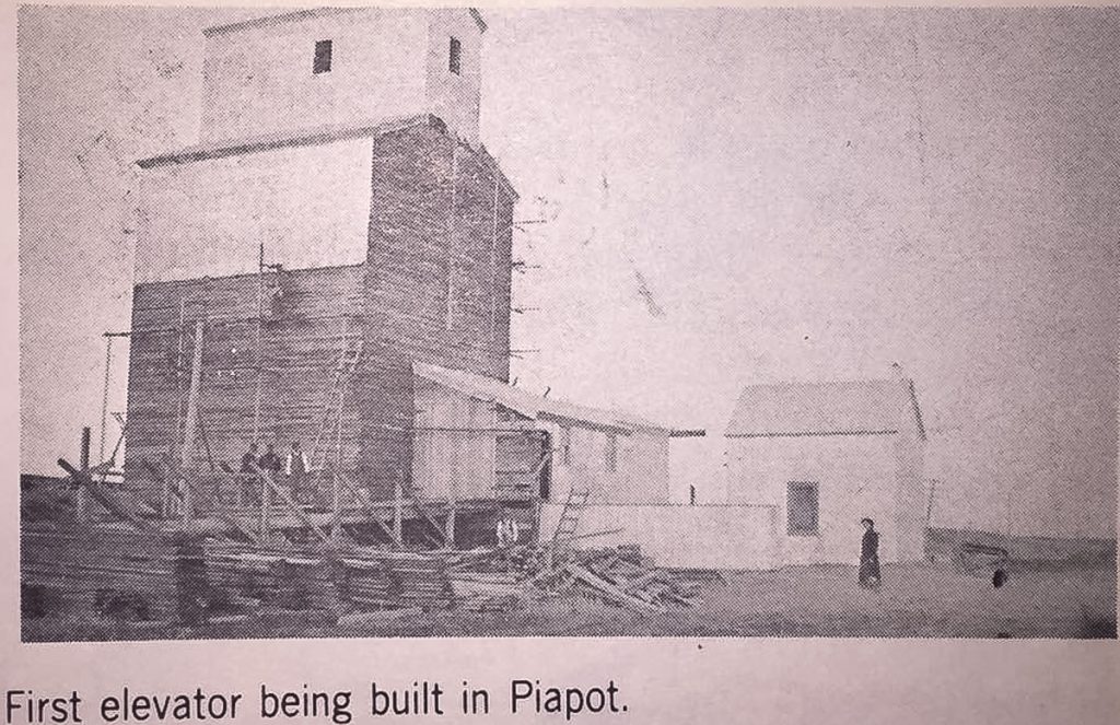 First elevator being built in Piapot, SK.