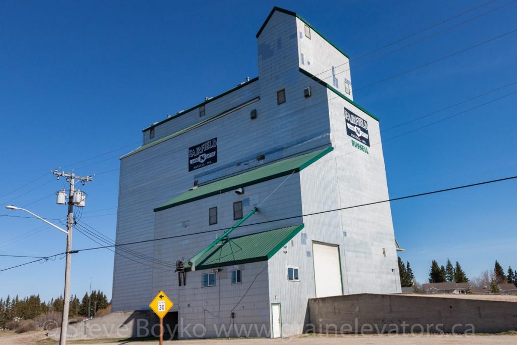 The grain elevator in Russell, MB, Apr 2016. Contributed by Steve Boyko.