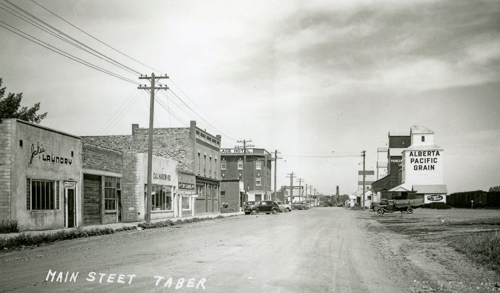 Taber grain elevators, 1930s.