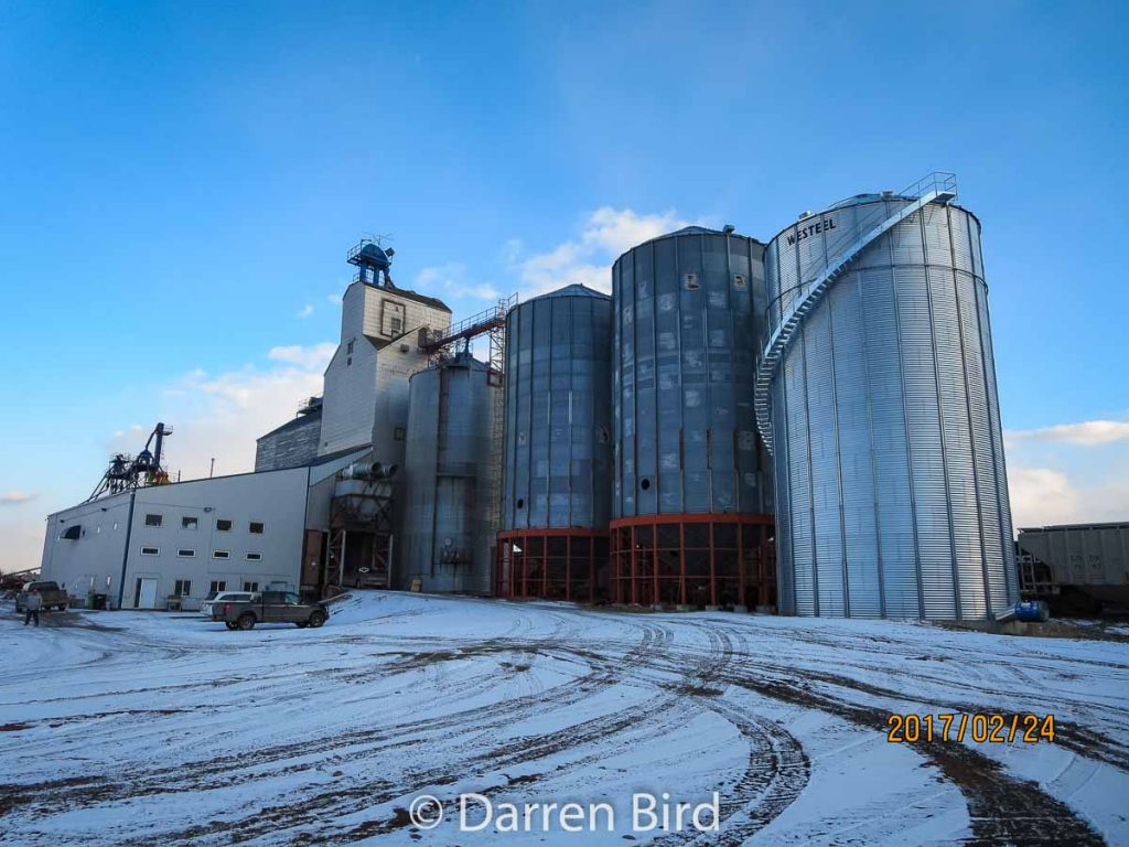 Chaplin, SK grain elevator, Feb 2017. Contributed by Darren Bird.