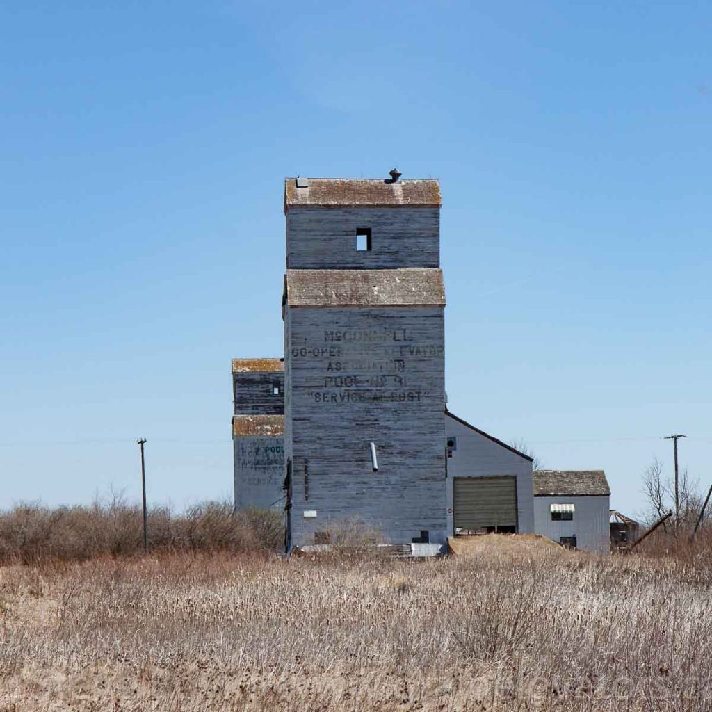 McConnell grain elevators, April 2016. Contributed by Steve Boyko.