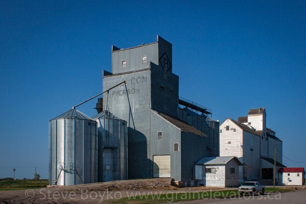 N.M. Paterson grain elevator in Pierson, MB, Aug 2014. Contributed by Steve Boyko.