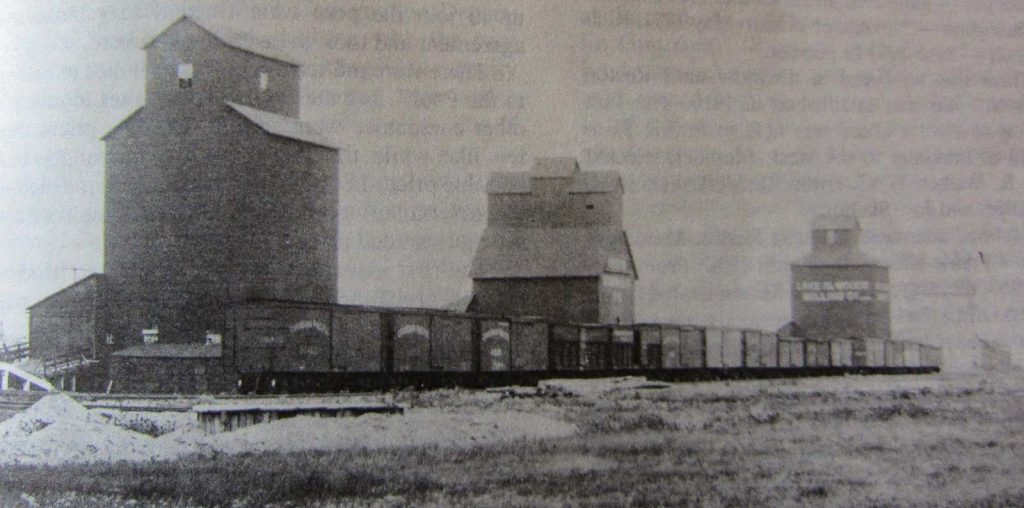 Reston, MB grain elevators, 1907.