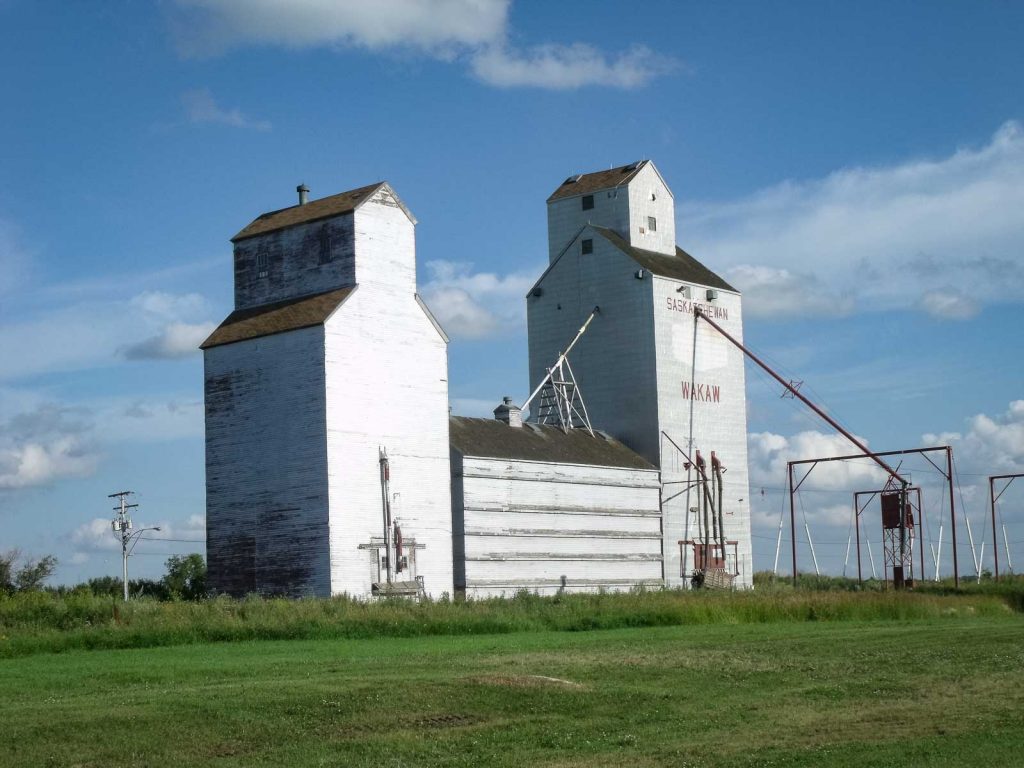 Grain elevator in Wakaw, SK. Contributed by Jim A Pearson.