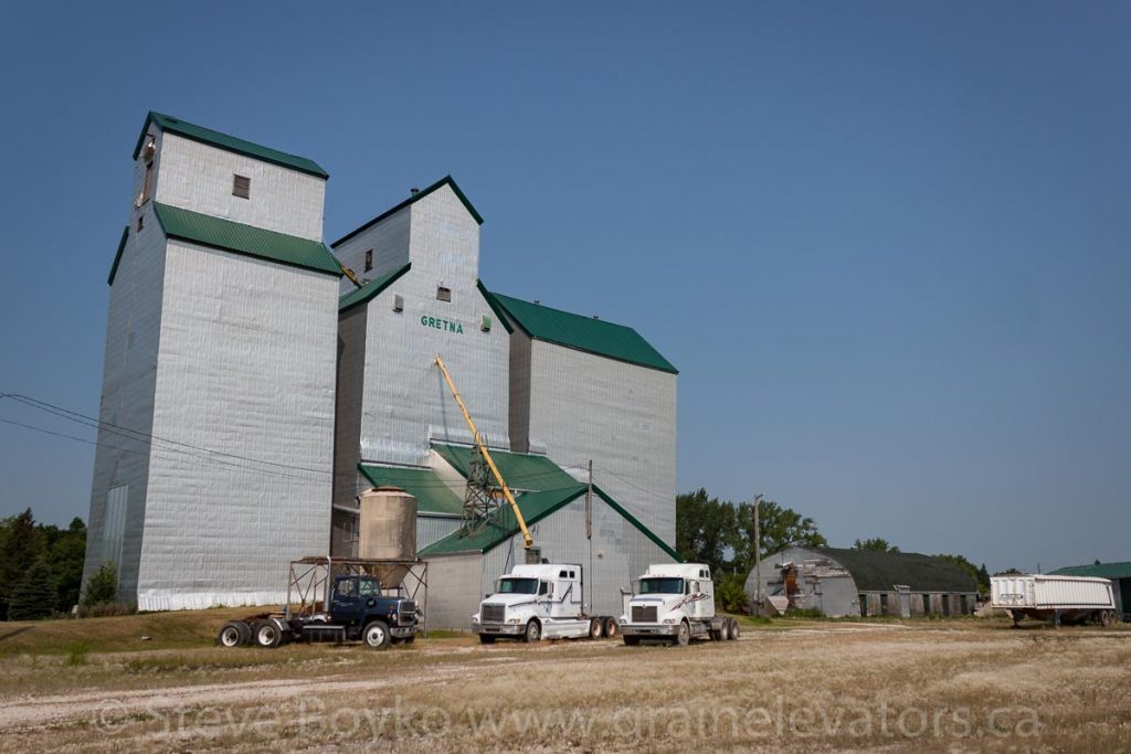 The Gretna, MB grain elevator, July 2014. Contributed by Steve Boyko.
