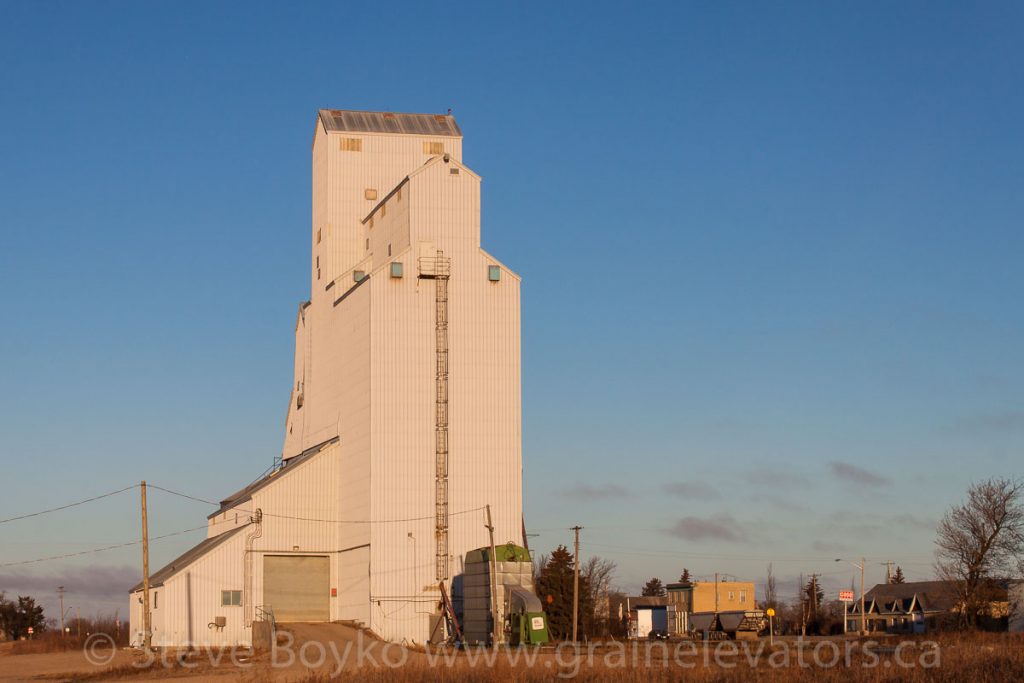 Former UGG grain elevator in Newdale, Manitoba, Nov 2014. Contributed by Steve Boyko.