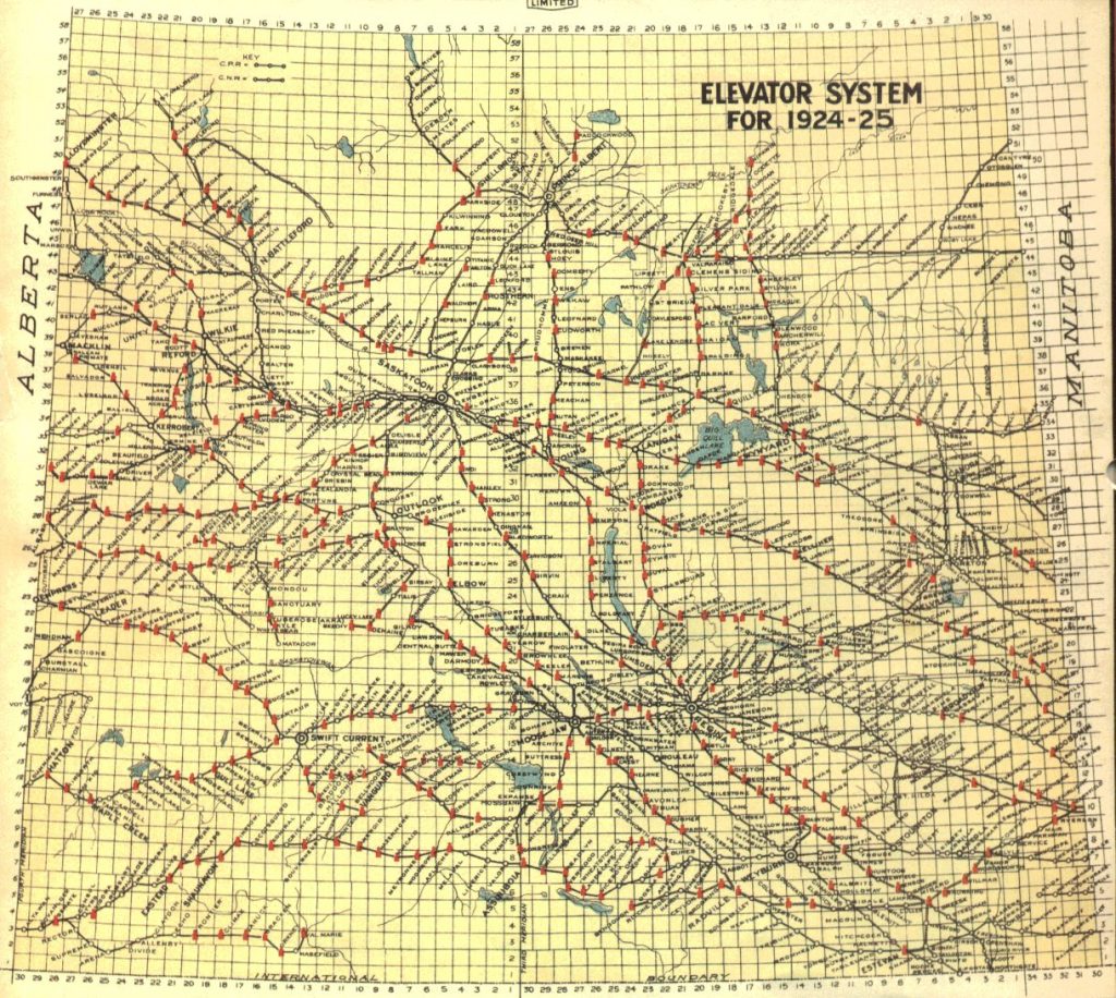 Saskatchewan Wheat Pool map, 1924