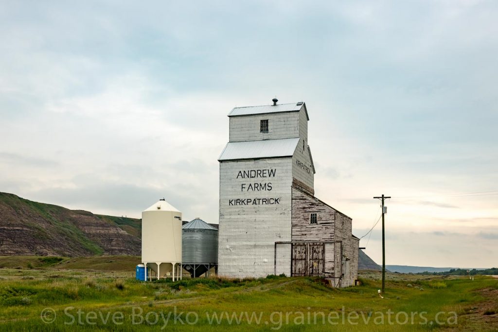 Andrew Farms grain elevator in Kirkpatrick, AB, June 2018. Contributed by Steve Boyko.