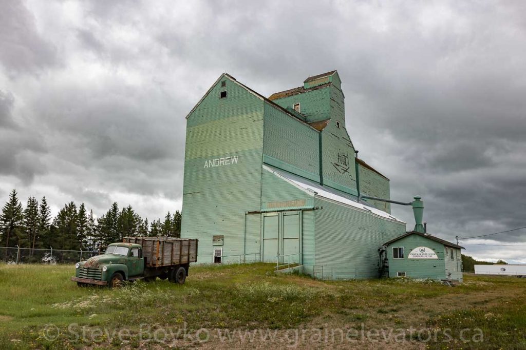 The grain elevator in Andrew, AB, July 2018. Contributed by Steve Boyko.