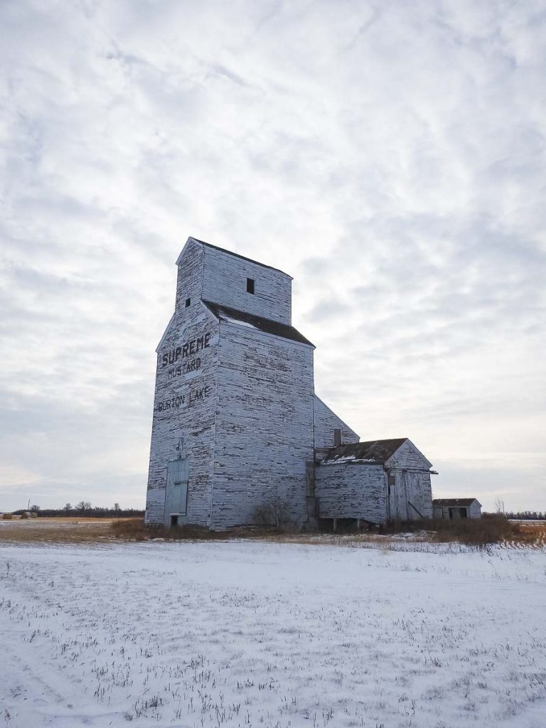 Burton Lake, SK grain elevator, Nov 2018. Copyright by BW Bandy.