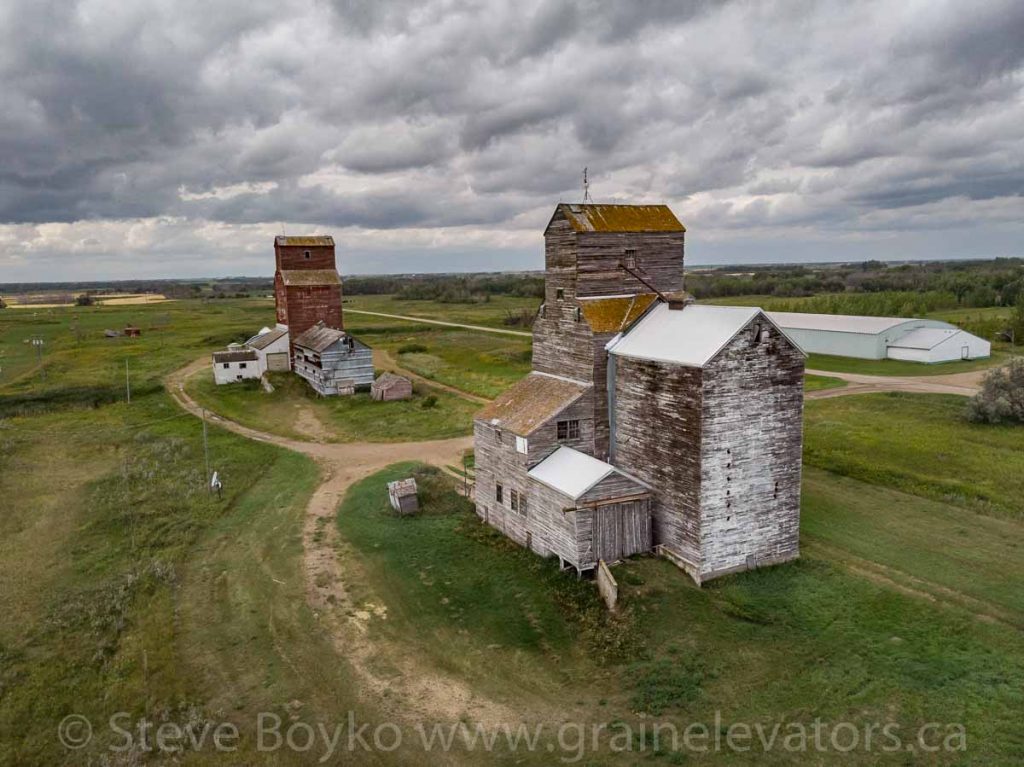 The grain elevators in Tilston, Manitoba, Aug 2019. Contributed by Steve Boyko.