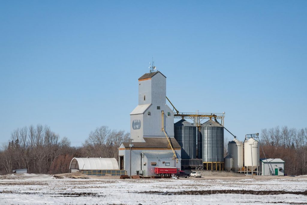 Grain elevator at Netley, MB, March 2017. Contributed by Steve Boyko.