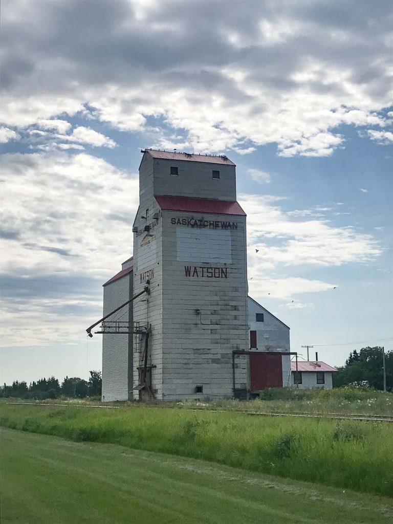 Watson, SK grain elevator, July 2019. Copyright by Tara Belle.