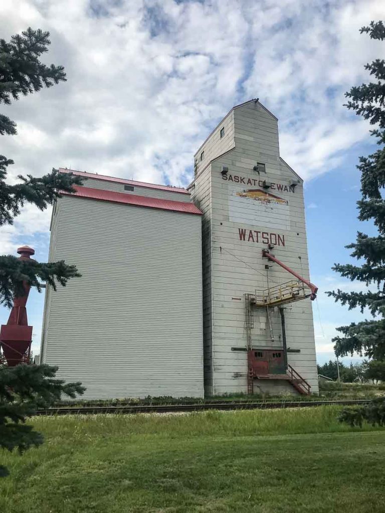 The grain elevator in Watson, SK, July 2019. Copyright by Tara Belle.