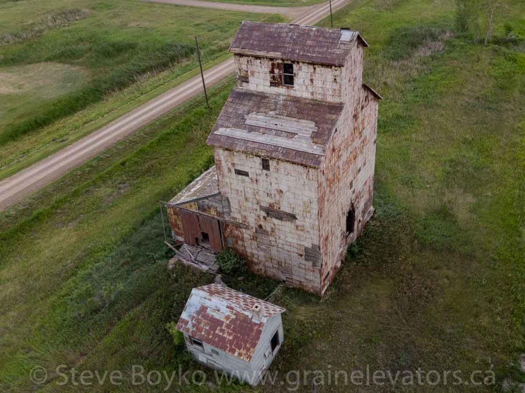 Aerial view of an Elva grain elevator, Aug 2019. Contributed by Steve Boyko.