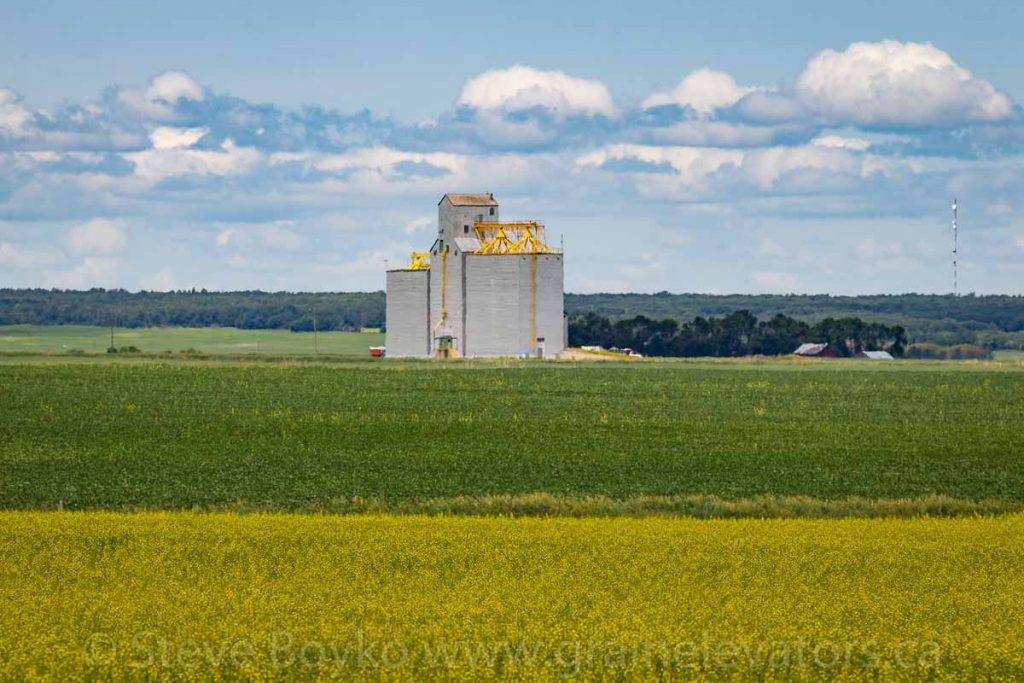 The former Pool grain elevator outside Nesbitt, Manitoba, June 2018. Contributed by Steve Boyko.