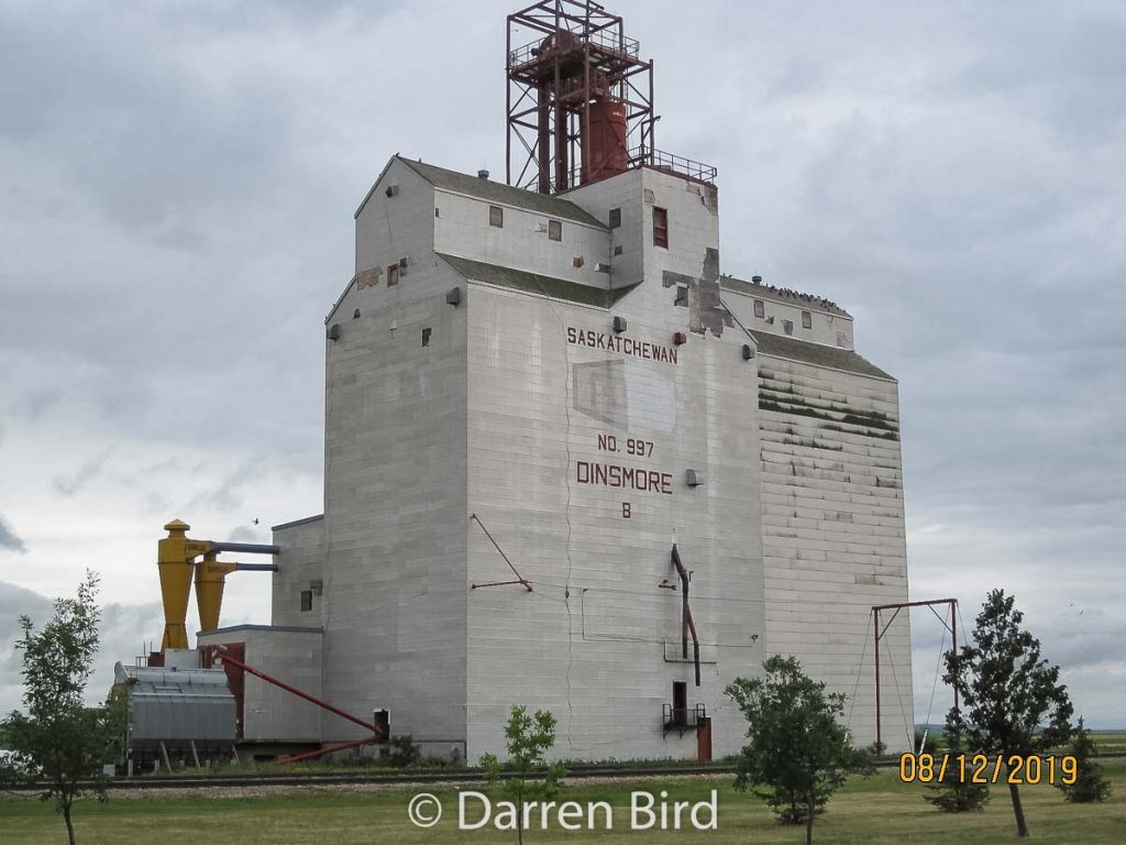  The grain elevator in Dinsmore, SK, Aug 2019. Contributed by Darren Bird. 