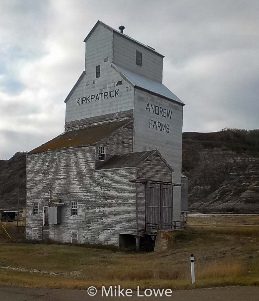 Kirkpatrick, AB grain elevator, Oct 2019. Contributed by Mike Lowe.